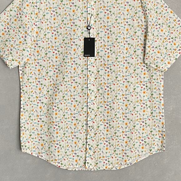 Quieti Men's XL Short Sleeve Button-Down Shirt Beach Theme Print NEW - Picture 4 of 12